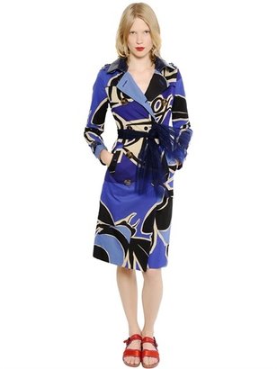 Burberry Book Cover Printed Gabardine Trench Coat
