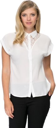 Forcast Lina Contrast Lace Top Tops