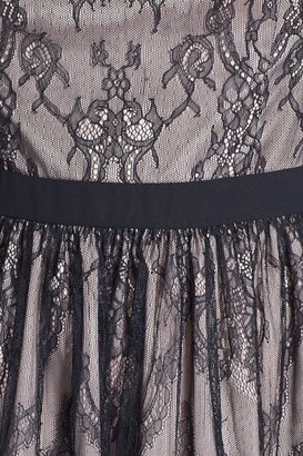 Aidan Mattox Aidan by Illusion Back Lace Fit & Flare Dress