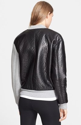 Alexander Wang T by Leather & Neoprene Varsity Jacket