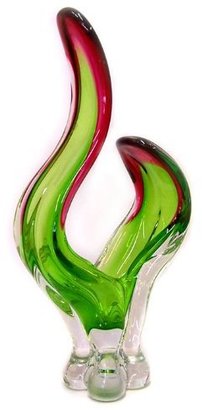 Murano Art Glass Cranberry Vase with Certificate C23