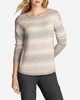 Eddie Bauer Women's Sweatshirt Sweater - Drop-Shoulder Stripe