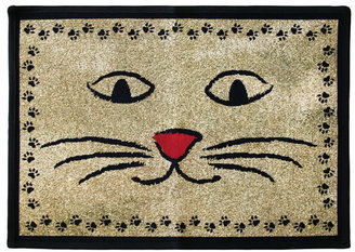 B. Smith Park Ltd PB Paws & Co. Gold / Black Kitty Whiskers Tapestry Rug