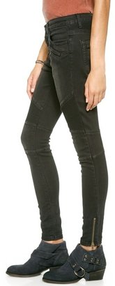 Free People Mid Rise Moto Jeans