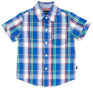Nautica Short Sleeve Plaid Button Front Shirt (Toddler Boys)