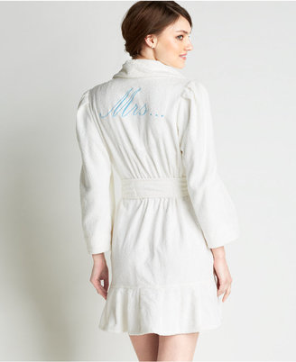 Betsey Johnson Mrs. Embroidered Bridal Terry Robe