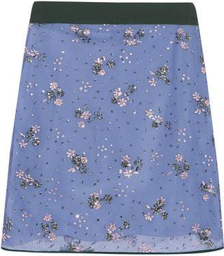 Mary Katrantzou Glitter-Embellished Tulle Skirt