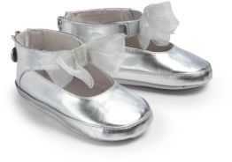 Stuart Weitzman Infant's Metallic Bow Ballet Flats