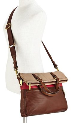 Fossil 'Explorer' Leather Foldover Tote