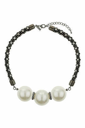 Topshop Womens Large Faux Pearl Necklace - Cream