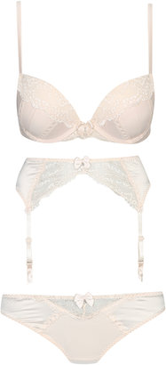 George Entice Cleavage Boost Bra, Suspender and Thong