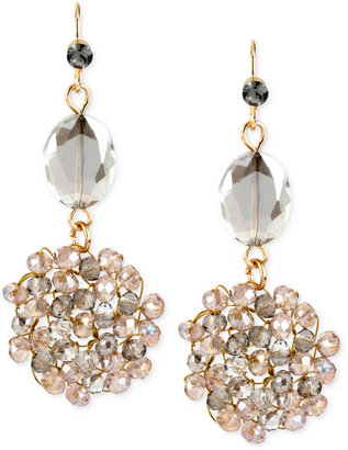 Kenneth Cole New York Gold-Tone Woven Cluster Double Drop Earrings