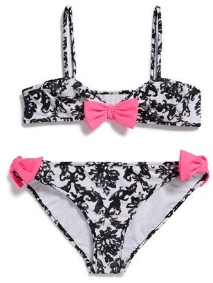 Milly Minis 'Mini Bow' Two-Piece Swimsuit (Big Girls)
