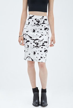 Forever 21 Abstract Printed Pencil Skirt