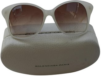 Balenciaga White Plastic Sunglasses