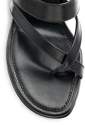 Manolo Blahnik Susa Leather Slides