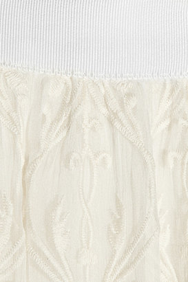 Alice + Olivia Louie embroidered silk-tulle maxi skirt