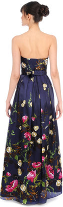 Kay Unger New York Blooming Garden Ball Gown in Navy Multi