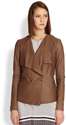 Vince Paper Leather Draped Jacket
