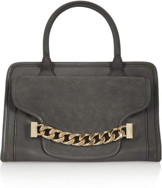 Karl Lagerfeld Paris K/Chain textured-leather and suede tote