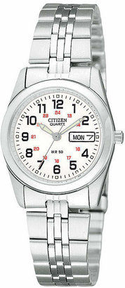 Citizen Quartz Citizen Womens White Dial Stainless Steel Bracelet Watch EQ0510-58A