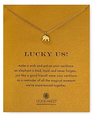 Dogeared Lucky Us Elephant Necklace, 16