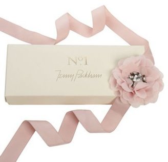 Jenny Packham No. 1 Designer pink chiffon jewel corsage ribbon belt