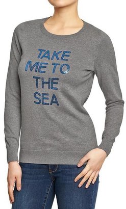 Old Navy Women's Sequined Graphic Sweaters