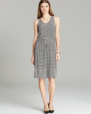 Vince Camuto Parallel Lines Drawstring Dress
