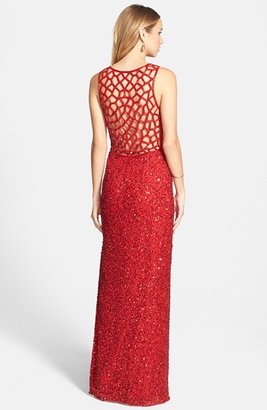 Sean Collection Cage Yoke Embellished Gown