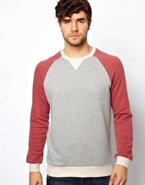 ASOS Sweatshirt With Contrast Raglan Sleeves - redmarl