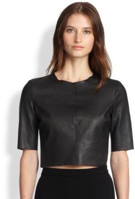 A.L.C. Corey Leather Cropped Top