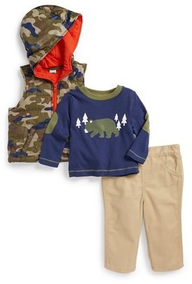 Little Me Camo Vest, T-Shirt & Pants Set (Baby Boys)
