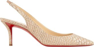 Christian Louboutin Apostrophy Slingback Pumps-Nude