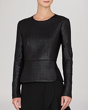 BCBGMAXAZRIA Top - Marlee Quilted Faux Leather