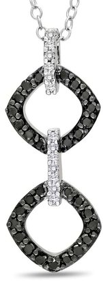 Ice.com 2684 1/3 CT Black and White  Diamond TW Fashion Pendant With Chain Silver GH I2;I3 Black Rhodium Plated