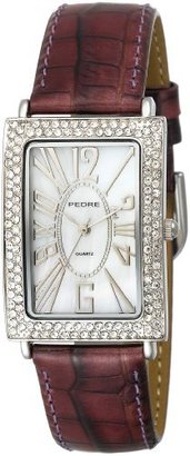 Pedre Women's 7715SX Silver-Tone with Icy Purple Leather Strap Watch