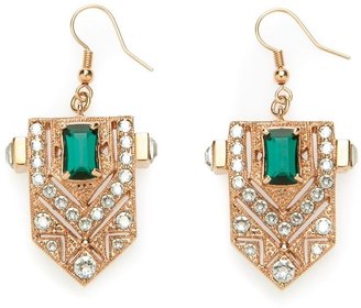 Mawi Art Deco style crest earrings