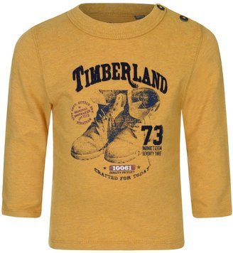 Timberland Baby Boys Yellow Boots Print Cotton Top
