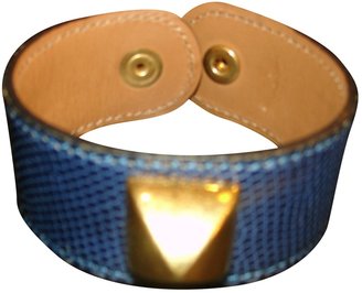Hermes Blue Exotic leathers Bracelet Medor