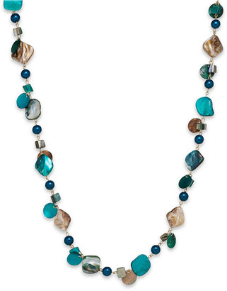 Style&Co. Gold-Tone Blue Mixed Shell Long Necklace