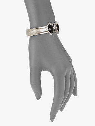 Judith Ripka Galaxy Black Onyx, White Sapphire & Sterling Silver Cuff Bracelet