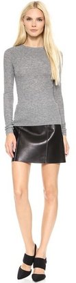 Alexander Wang T by Ribbed Long Sleeve Fitted Pullover