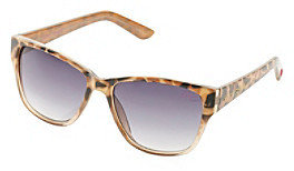 Betsey Johnson Tortoise Rectangle Sunglasses with Gradient Print