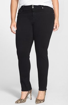 Lucky Brand 'Emma' Straight Leg Jeans (Black) (Plus Size)