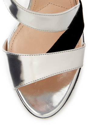 Prada Metallic Leather Combo Platform Sandal