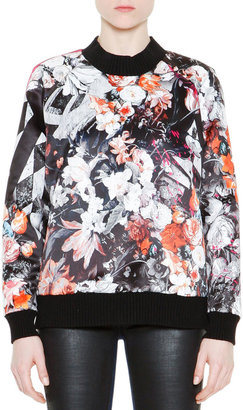 Just Cavalli Floral-Print Sweatshirt with Painted Back