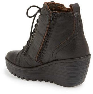 Fly London 'Yole' Lace Up Military Wedge Bootie (Women)