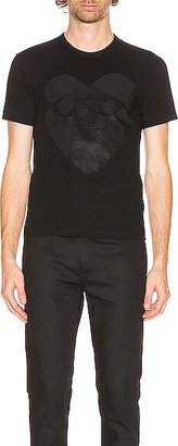 Comme des Garçons PLAY Printed Heart Cotton Tee in Black
