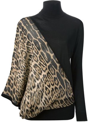 Roberto Cavalli leopard shawl sweater